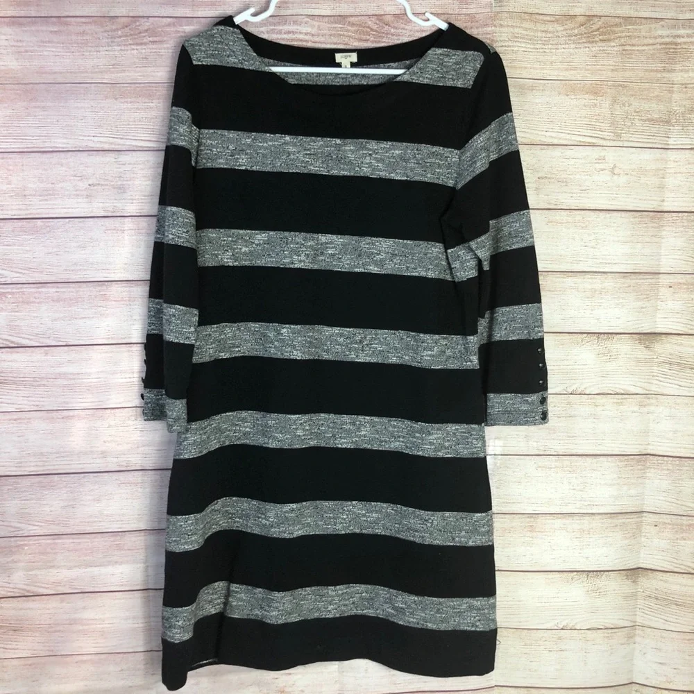 J. Crew Factory Striped Long‎ Sleeve Dress Small